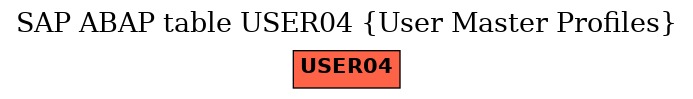 E-R Diagram for table USER04 (User Master Profiles)