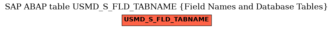 E-R Diagram for table USMD_S_FLD_TABNAME (Field Names and Database Tables)