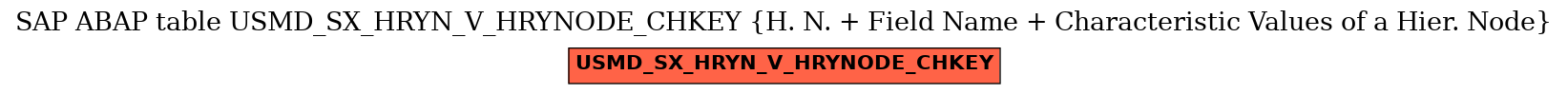 E-R Diagram for table USMD_SX_HRYN_V_HRYNODE_CHKEY (H. N. + Field Name + Characteristic Values of a Hier. Node)