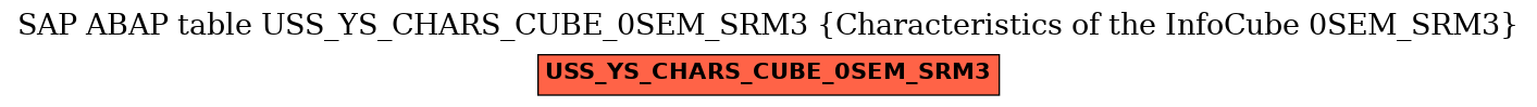 E-R Diagram for table USS_YS_CHARS_CUBE_0SEM_SRM3 (Characteristics of the InfoCube 0SEM_SRM3)