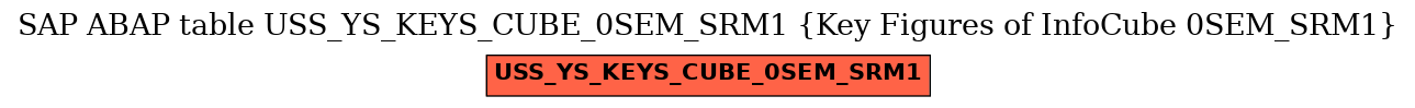 E-R Diagram for table USS_YS_KEYS_CUBE_0SEM_SRM1 (Key Figures of InfoCube 0SEM_SRM1)