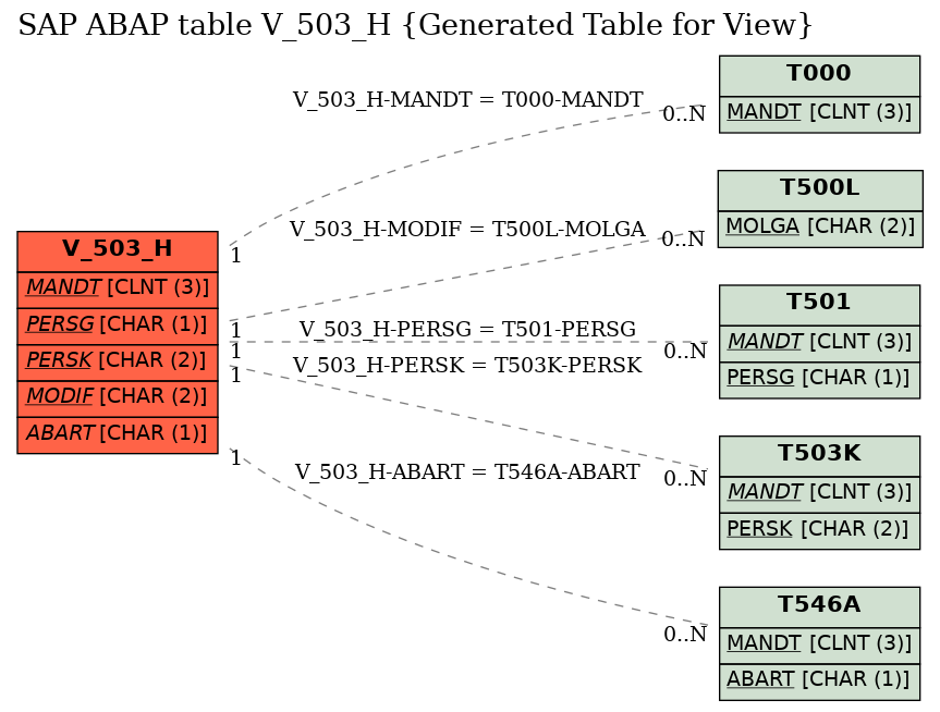 E-R Diagram for table V_503_H (Generated Table for View)