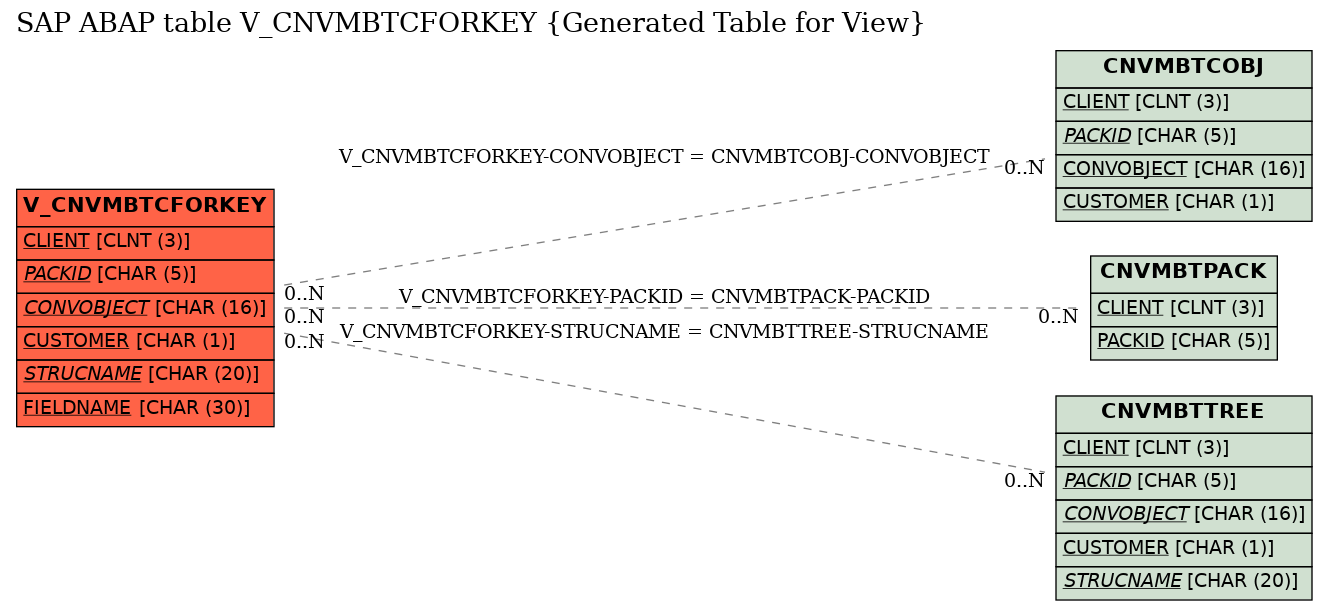 E-R Diagram for table V_CNVMBTCFORKEY (Generated Table for View)