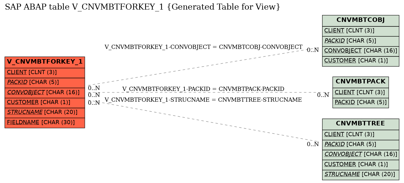E-R Diagram for table V_CNVMBTFORKEY_1 (Generated Table for View)