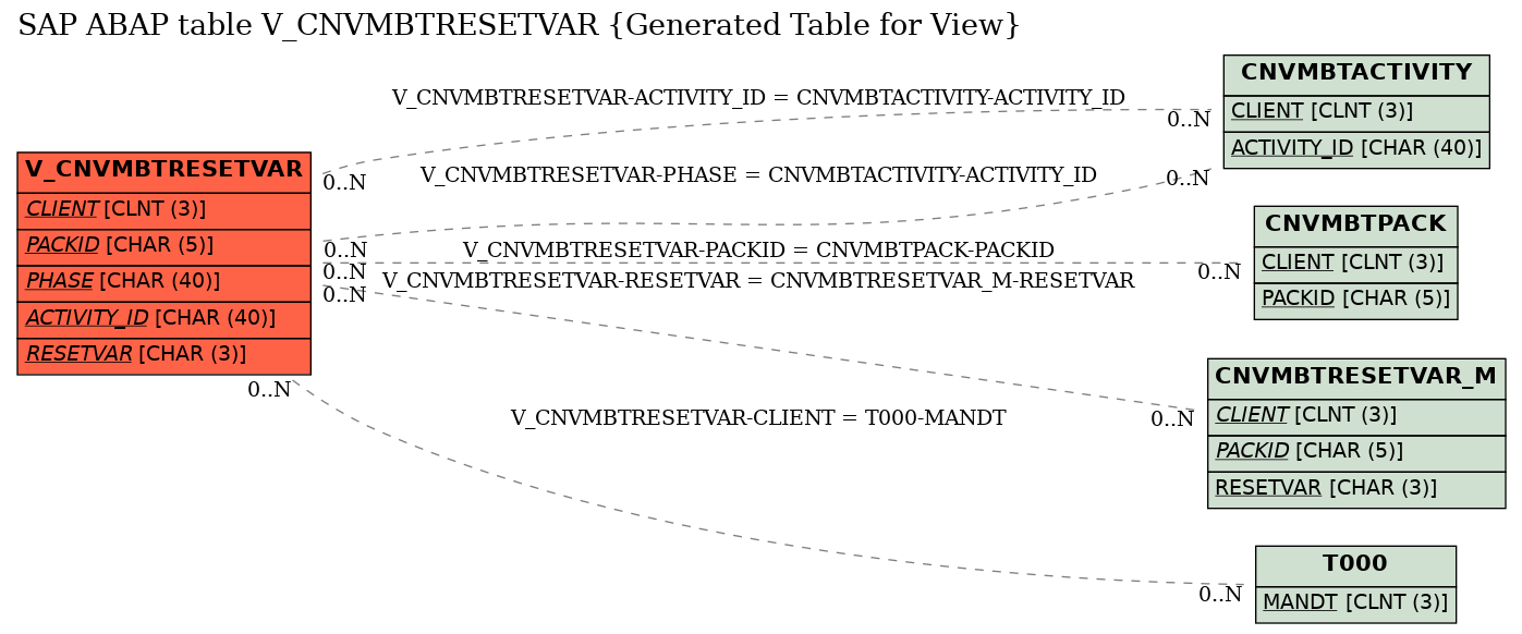 E-R Diagram for table V_CNVMBTRESETVAR (Generated Table for View)