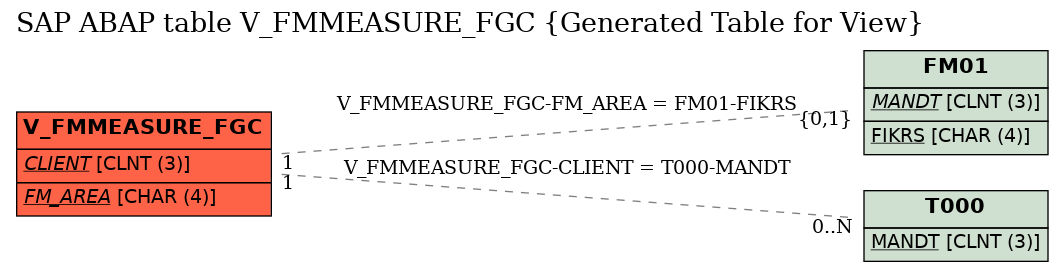 E-R Diagram for table V_FMMEASURE_FGC (Generated Table for View)
