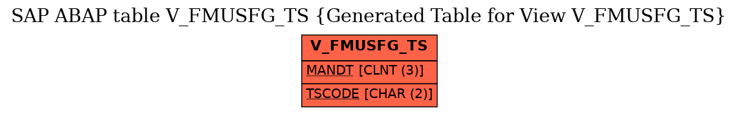 E-R Diagram for table V_FMUSFG_TS (Generated Table for View V_FMUSFG_TS)