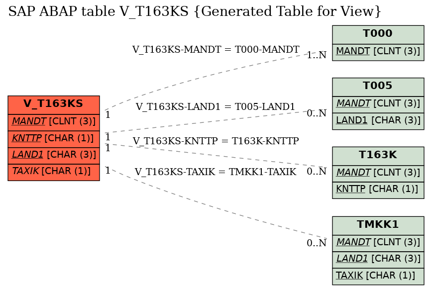 E-R Diagram for table V_T163KS (Generated Table for View)