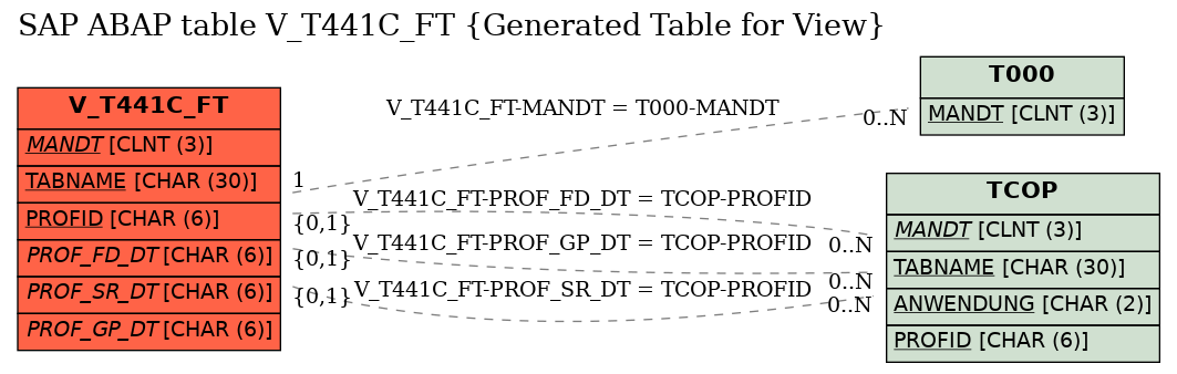 E-R Diagram for table V_T441C_FT (Generated Table for View)