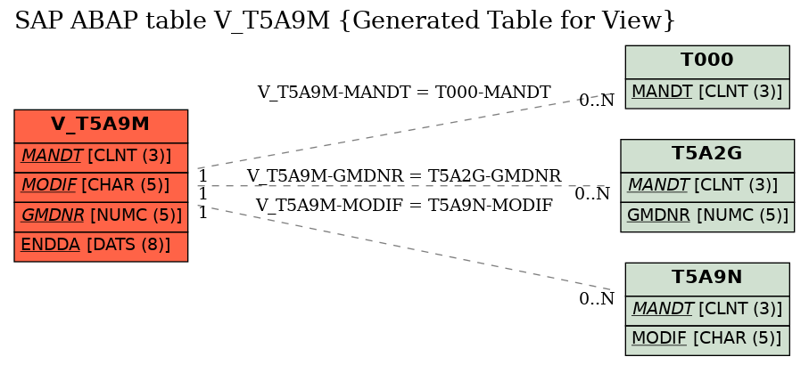 E-R Diagram for table V_T5A9M (Generated Table for View)