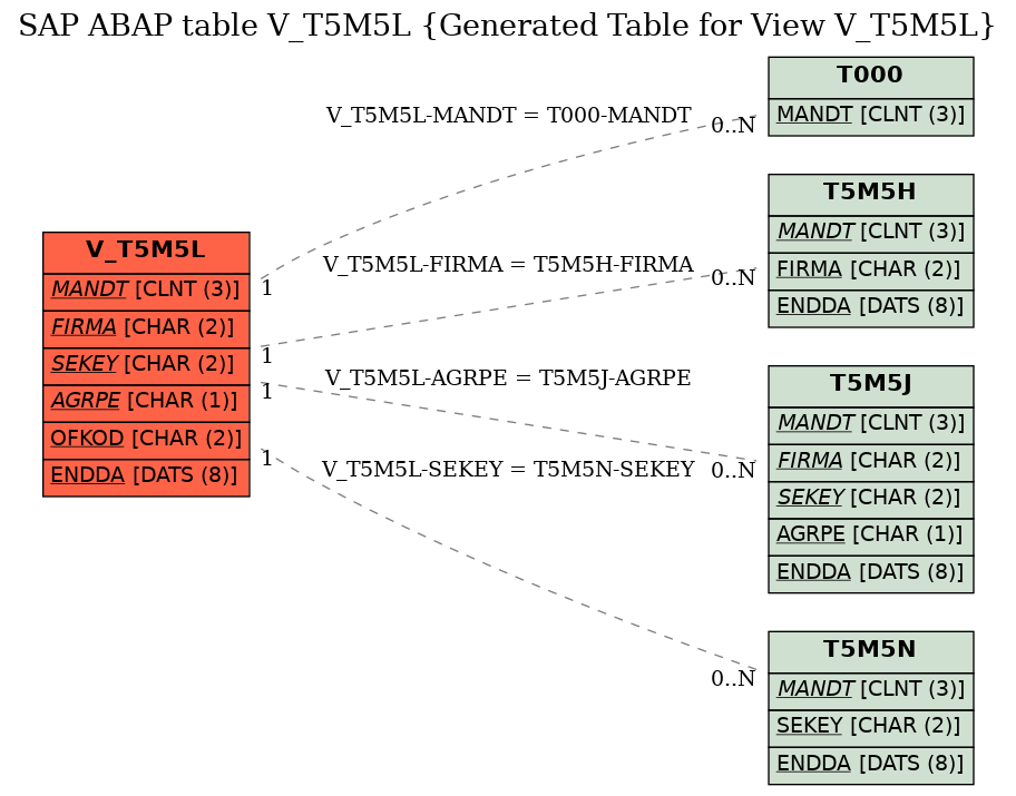 E-R Diagram for table V_T5M5L (Generated Table for View V_T5M5L)
