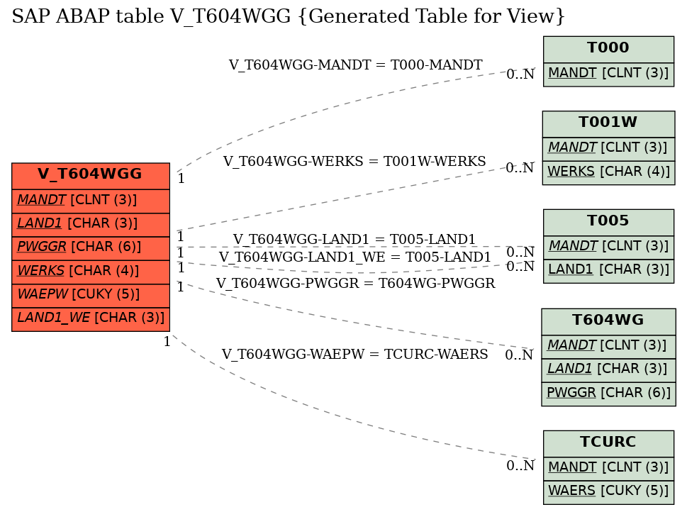 E-R Diagram for table V_T604WGG (Generated Table for View)