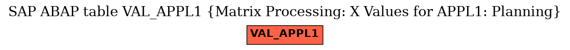 E-R Diagram for table VAL_APPL1 (Matrix Processing: X Values for APPL1: Planning)