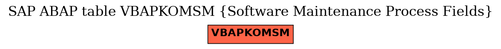 E-R Diagram for table VBAPKOMSM (Software Maintenance Process Fields)