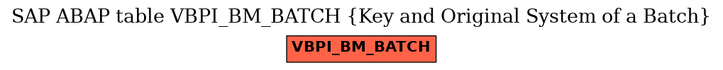 E-R Diagram for table VBPI_BM_BATCH (Key and Original System of a Batch)