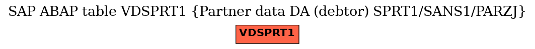 E-R Diagram for table VDSPRT1 (Partner data DA (debtor) SPRT1/SANS1/PARZJ)