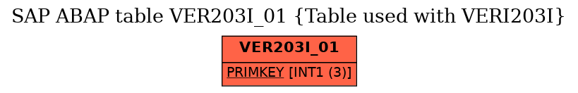 E-R Diagram for table VER203I_01 (Table used with VERI203I)