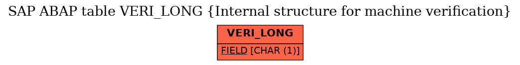 E-R Diagram for table VERI_LONG (Internal structure for machine verification)