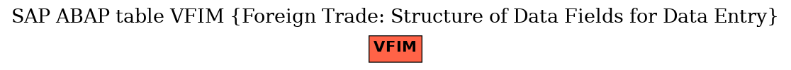 E-R Diagram for table VFIM (Foreign Trade: Structure of Data Fields for Data Entry)