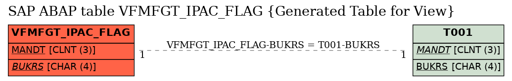E-R Diagram for table VFMFGT_IPAC_FLAG (Generated Table for View)