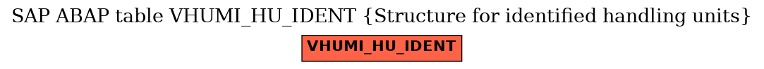 E-R Diagram for table VHUMI_HU_IDENT (Structure for identified handling units)