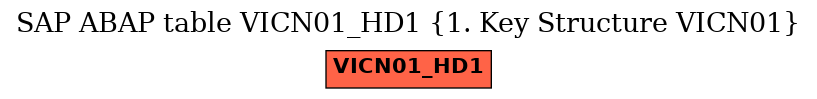 E-R Diagram for table VICN01_HD1 (1. Key Structure VICN01)