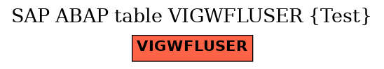 E-R Diagram for table VIGWFLUSER (Test)