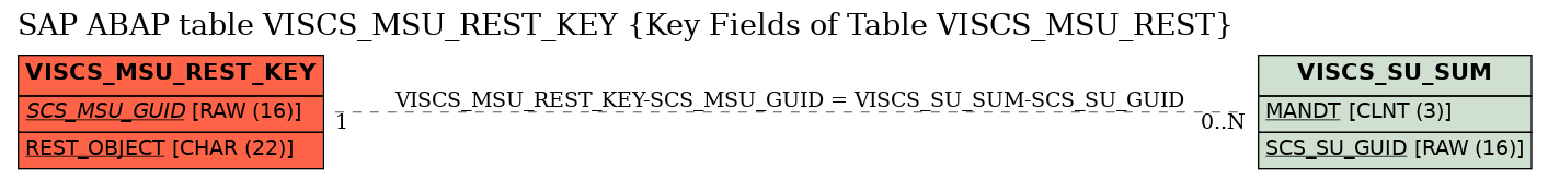 E-R Diagram for table VISCS_MSU_REST_KEY (Key Fields of Table VISCS_MSU_REST)