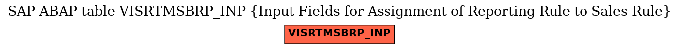 E-R Diagram for table VISRTMSBRP_INP (Input Fields for Assignment of Reporting Rule to Sales Rule)