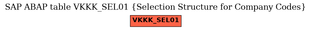 E-R Diagram for table VKKK_SEL01 (Selection Structure for Company Codes)