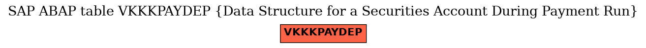 E-R Diagram for table VKKKPAYDEP (Data Structure for a Securities Account During Payment Run)