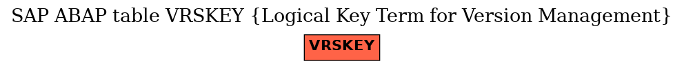 E-R Diagram for table VRSKEY (Logical Key Term for Version Management)