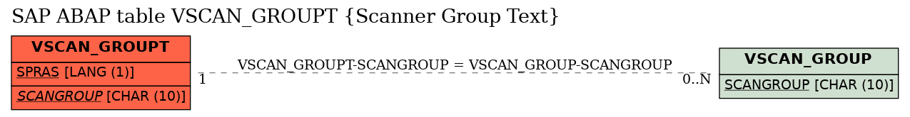 E-R Diagram for table VSCAN_GROUPT (Scanner Group Text)