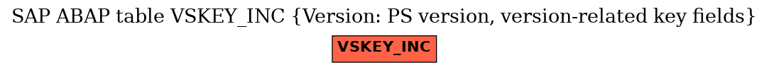 E-R Diagram for table VSKEY_INC (Version: PS version, version-related key fields)