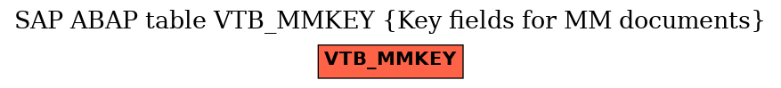 E-R Diagram for table VTB_MMKEY (Key fields for MM documents)