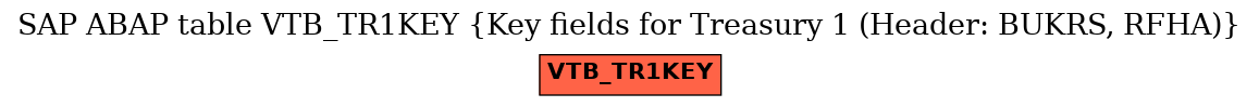 E-R Diagram for table VTB_TR1KEY (Key fields for Treasury 1 (Header: BUKRS, RFHA))