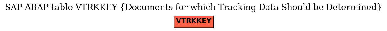 E-R Diagram for table VTRKKEY (Documents for which Tracking Data Should be Determined)