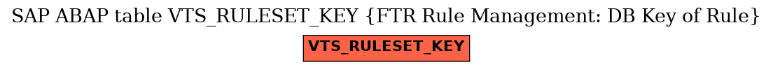 E-R Diagram for table VTS_RULESET_KEY (FTR Rule Management: DB Key of Rule)