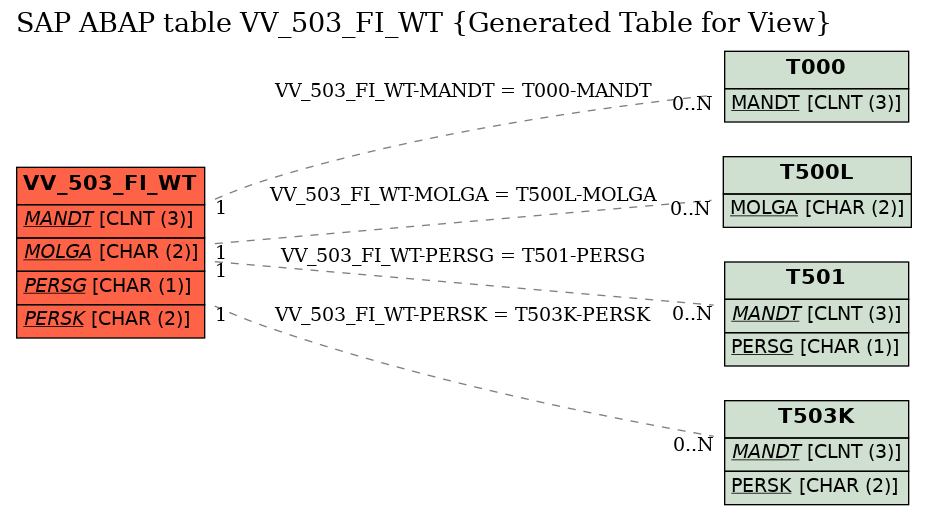 E-R Diagram for table VV_503_FI_WT (Generated Table for View)