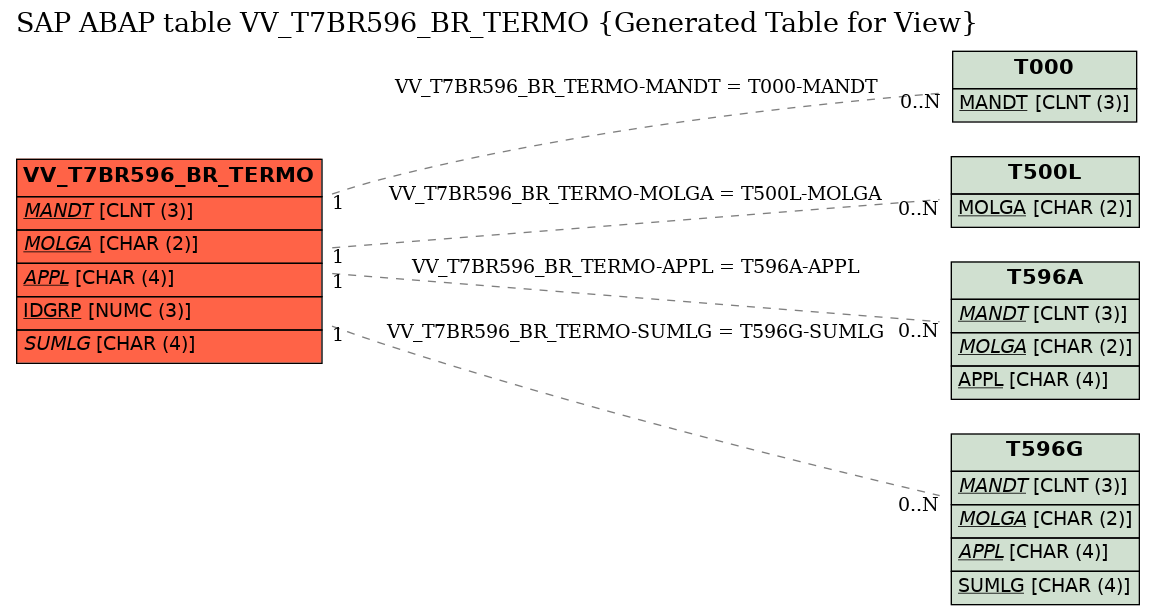 E-R Diagram for table VV_T7BR596_BR_TERMO (Generated Table for View)