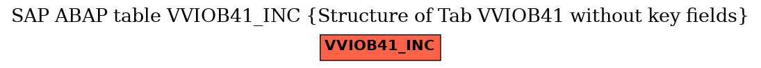 E-R Diagram for table VVIOB41_INC (Structure of Tab VVIOB41 without key fields)