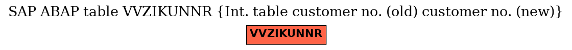 E-R Diagram for table VVZIKUNNR (Int. table customer no. (old) customer no. (new))