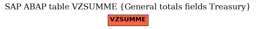 E-R Diagram for table VZSUMME (General totals fields Treasury)