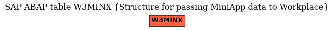 E-R Diagram for table W3MINX (Structure for passing MiniApp data to Workplace)