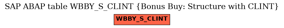 E-R Diagram for table WBBY_S_CLINT (Bonus Buy: Structure with CLINT)