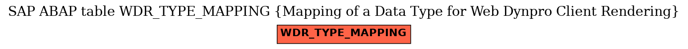 E-R Diagram for table WDR_TYPE_MAPPING (Mapping of a Data Type for Web Dynpro Client Rendering)