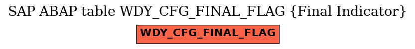 E-R Diagram for table WDY_CFG_FINAL_FLAG (Final Indicator)