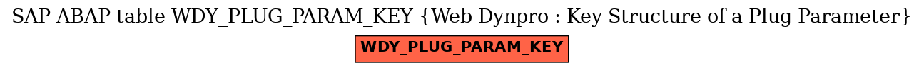 E-R Diagram for table WDY_PLUG_PARAM_KEY (Web Dynpro : Key Structure of a Plug Parameter)