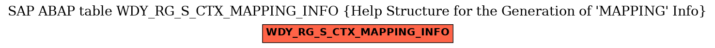 E-R Diagram for table WDY_RG_S_CTX_MAPPING_INFO (Help Structure for the Generation of 'MAPPING' Info)