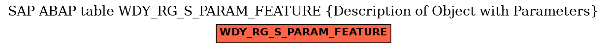 E-R Diagram for table WDY_RG_S_PARAM_FEATURE (Description of Object with Parameters)